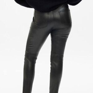GAP Faux Leather Skinny Pants, Black, Size 6 Long